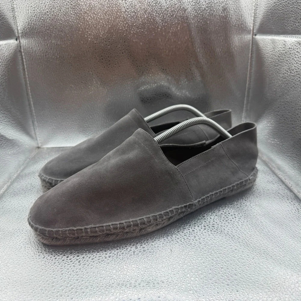 Size 10T Tom Ford Suede Barnes Espadrilles Dark Gray Mens Slip On Casual Shoes